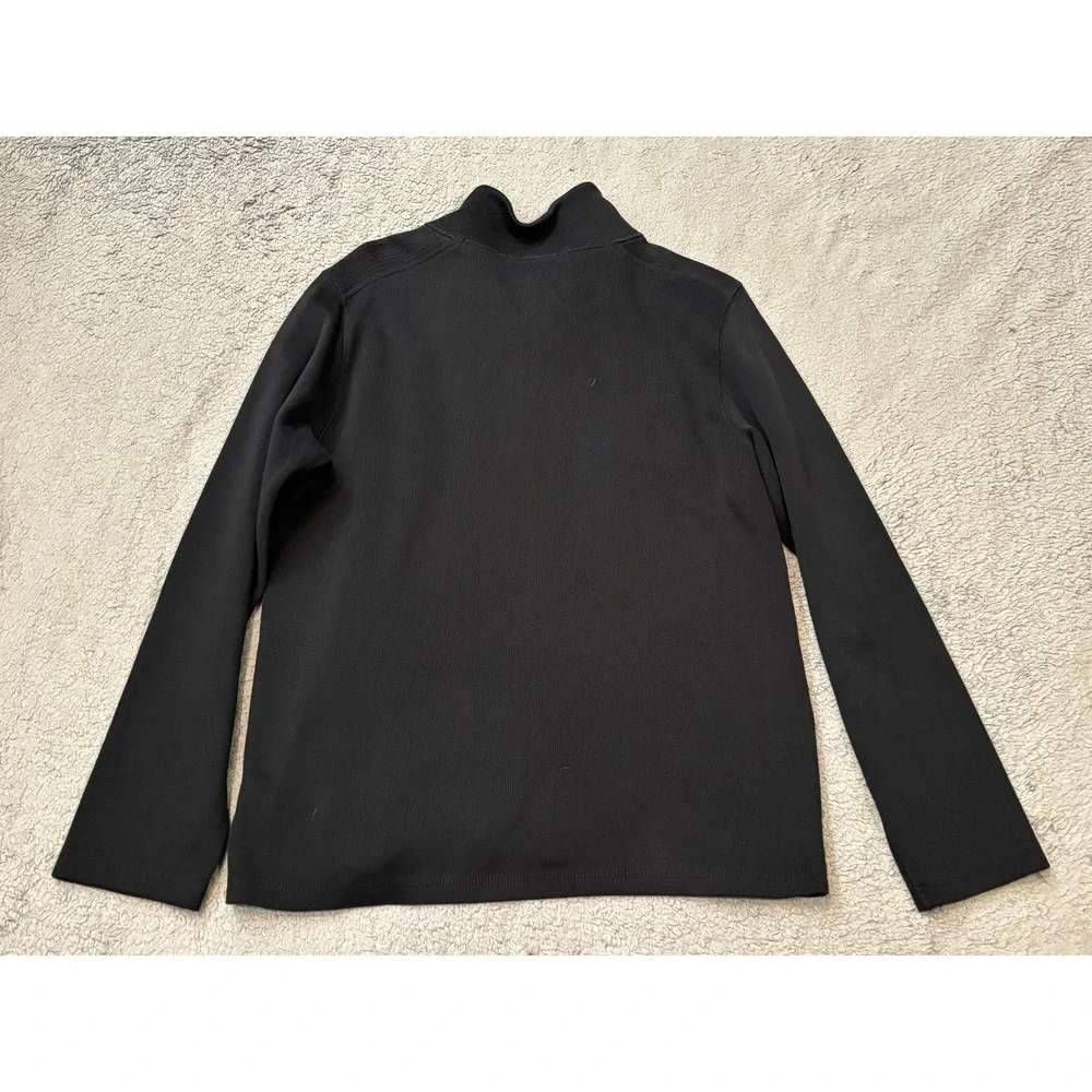 Banana Republic Mens Black 100% Cotton Quarter Zip Pullover Sweater Size M